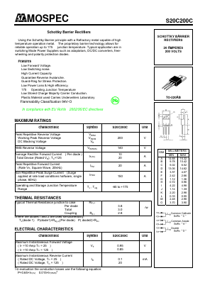 S20C200C Datasheet PDF Mospec Semiconductor