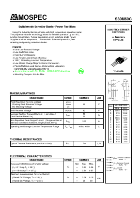 S30M60C Datasheet PDF Mospec Semiconductor