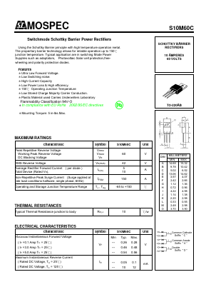 S10M60C Datasheet PDF Mospec Semiconductor