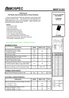 MBRF10120C Datasheet PDF Mospec Semiconductor