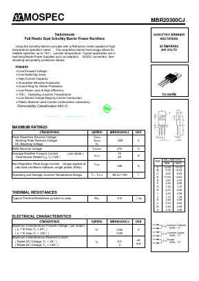 MBR20300CJ Datasheet PDF Mospec Semiconductor