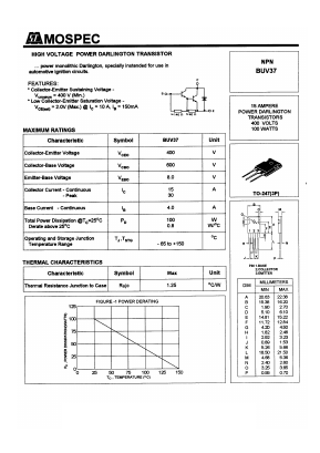 BUV37 Datasheet PDF Mospec Semiconductor