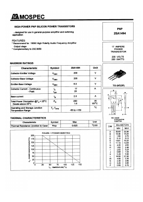 2SA1494 Datasheet PDF Mospec Semiconductor