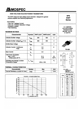 D44T8 Datasheet PDF Mospec Semiconductor