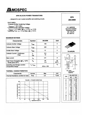 C2908 Datasheet PDF Mospec Semiconductor