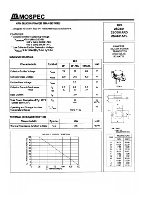 2SC681ARD Datasheet PDF Mospec Semiconductor