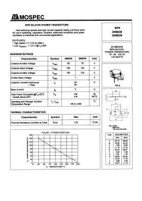 2N5038 Datasheet PDF Mospec Semiconductor