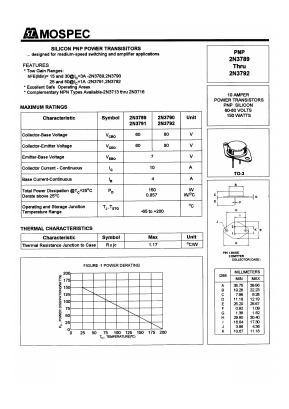 2N3790 Datasheet PDF Mospec Semiconductor
