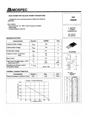 B688 Datasheet PDF Mospec Semiconductor