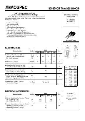 S20S70CR Datasheet PDF Mospec Semiconductor