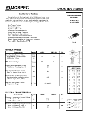 S40D100 Datasheet PDF Mospec Semiconductor
