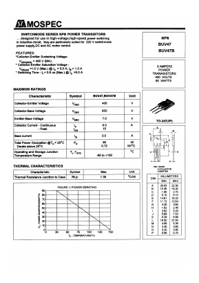 BUV47B Datasheet PDF Mospec Semiconductor