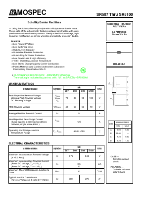 SR508 Datasheet PDF Mospec Semiconductor