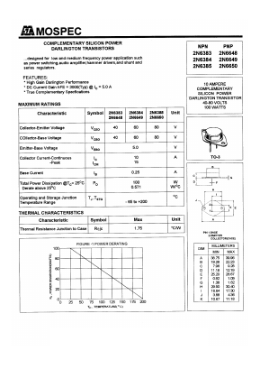 2N6385 Datasheet PDF Mospec Semiconductor