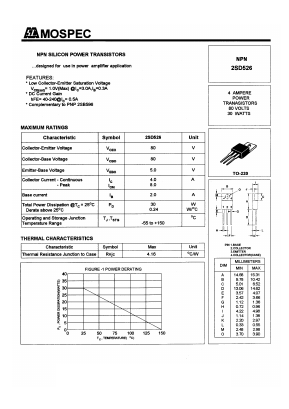 D526Y Datasheet PDF Mospec Semiconductor