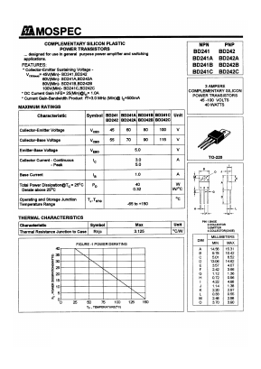 BD242A Datasheet PDF Mospec Semiconductor