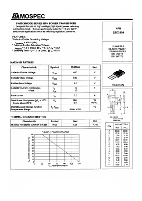 2SC3306 Datasheet PDF Mospec Semiconductor