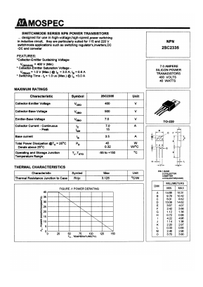 2SC2335K Datasheet PDF Mospec Semiconductor