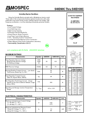 S40D90C Datasheet PDF Mospec Semiconductor