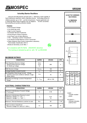 SR320 Datasheet PDF Mospec Semiconductor