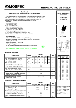 MBRF1030C Datasheet PDF Mospec Semiconductor
