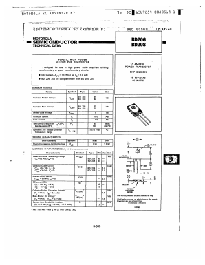 BD206 Datasheet PDF Motorola => Freescale