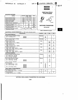 BSX59 Datasheet PDF Motorola => Freescale