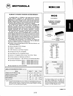 MCM4116 Datasheet PDF Motorola => Freescale
