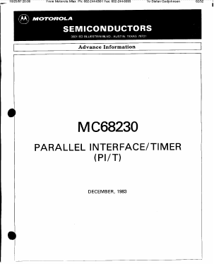 MC68230G10 Datasheet PDF Motorola => Freescale