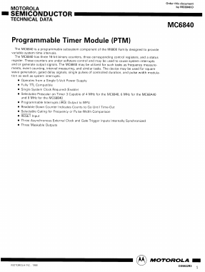 MC6840S Datasheet PDF Motorola => Freescale