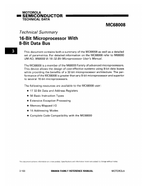 MC68008C Datasheet PDF Motorola => Freescale