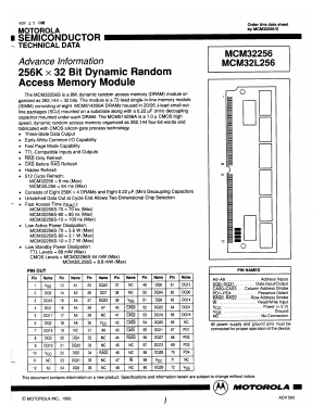 MCM32256SG70 Datasheet PDF Motorola => Freescale