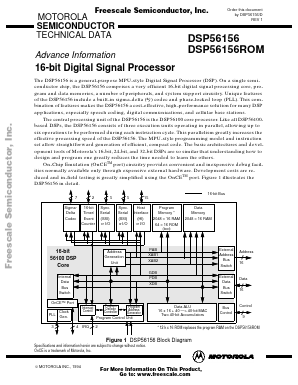 DSP56156FE40 Datasheet PDF Motorola => Freescale