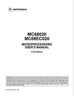 MC68020RC20 Datasheet PDF Motorola => Freescale