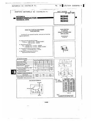 MJ3040 Datasheet PDF Motorola => Freescale
