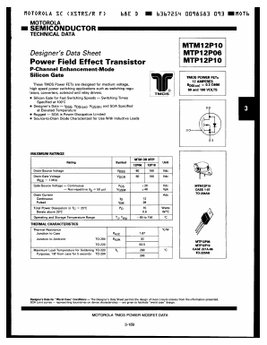 MTP12P10 Datasheet PDF Motorola => Freescale