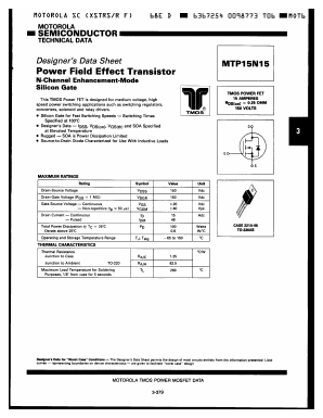 MTP15N15 Datasheet PDF Motorola => Freescale
