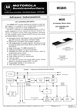 MC6845P Datasheet PDF Motorola => Freescale