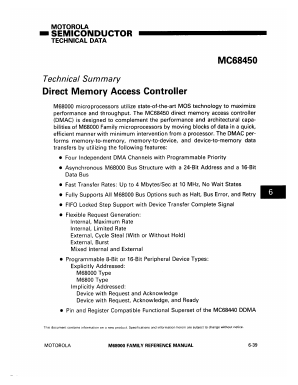 MC68450 Datasheet PDF Motorola => Freescale