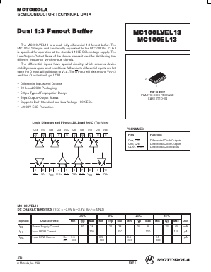 MC100EL13 Datasheet PDF Motorola => Freescale