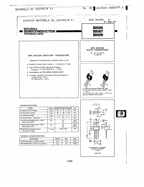 BD507 Datasheet PDF Motorola => Freescale
