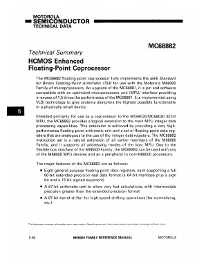 MC68882RC16 Datasheet PDF Motorola => Freescale