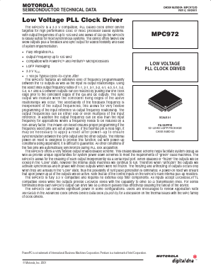 MPC972 Datasheet PDF Motorola => Freescale