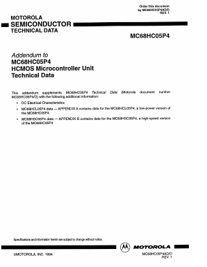 MC68HC05P4 Datasheet PDF Motorola => Freescale