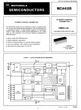 MC144105 Datasheet PDF Motorola => Freescale