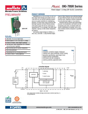 OKI-78SR3.3/1.5-W36-C Datasheet PDF Murata Power Solutions