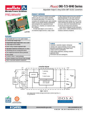 OKI-T/3-W40P-C Datasheet PDF Murata Power Solutions