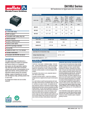 DA100J Datasheet PDF Murata Power Solutions