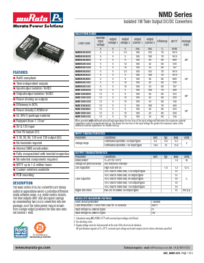 NMD050509DC Datasheet PDF Murata Power Solutions
