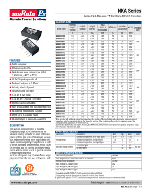 NKA0309DC Datasheet PDF Murata Power Solutions